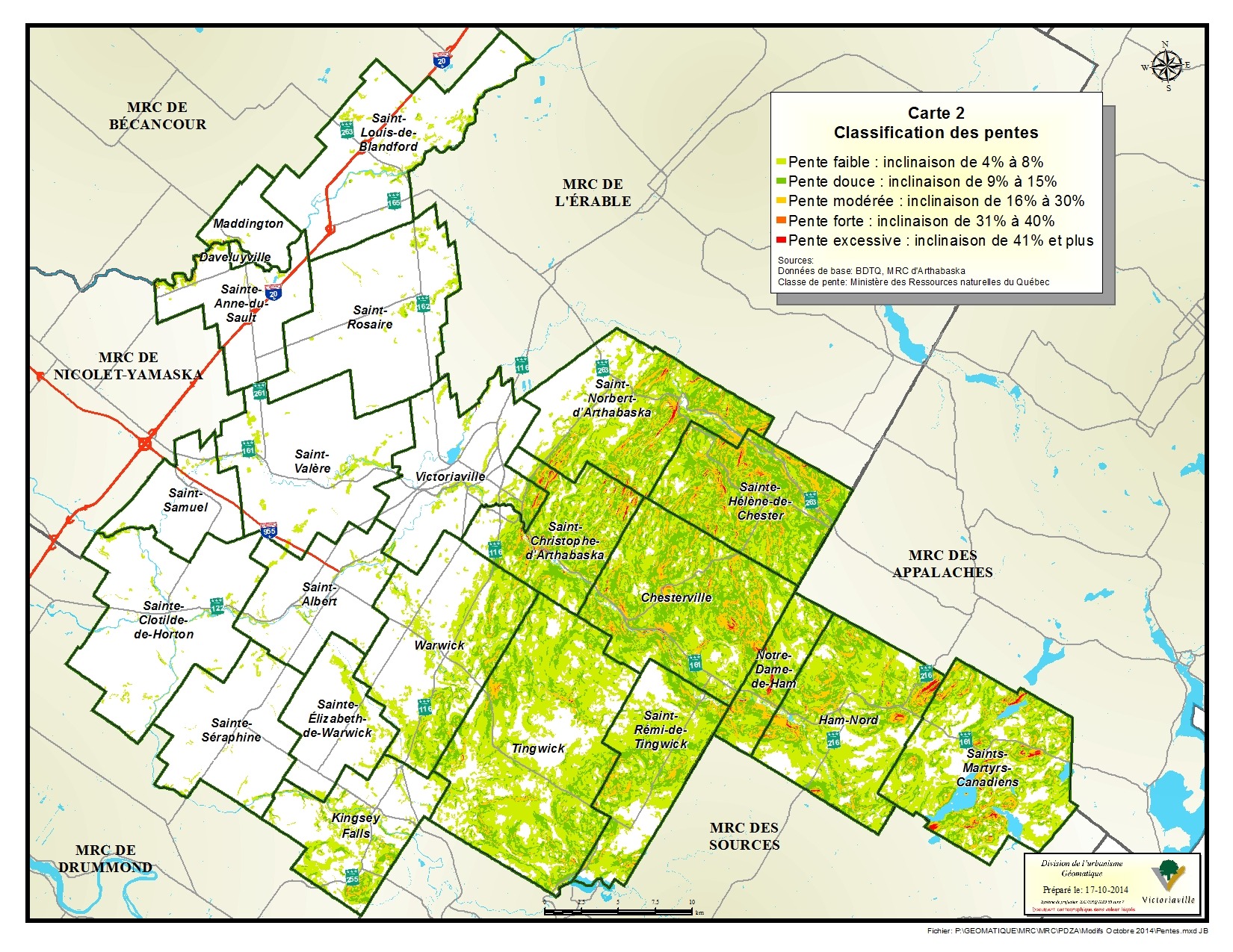 Carte 2 de 23 - Classification des pentes