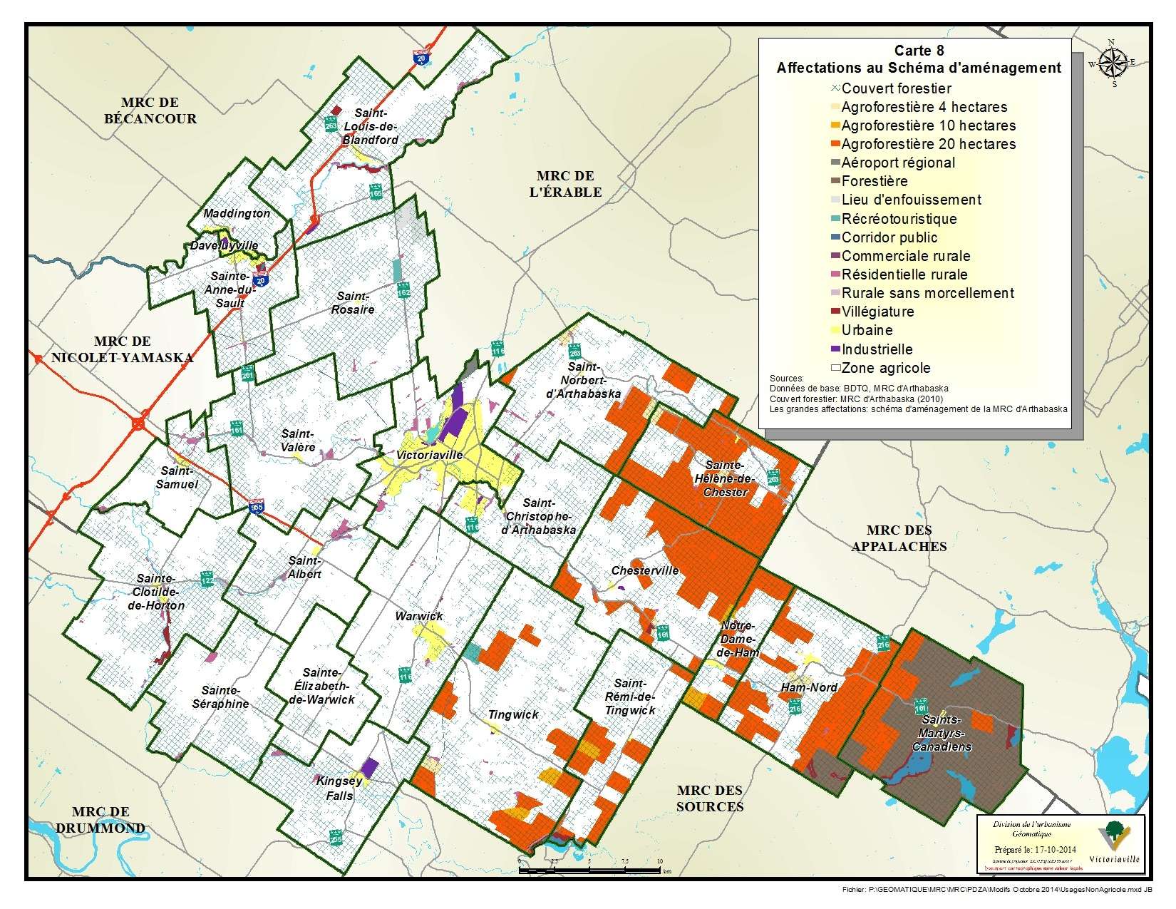 Carte 8 de 23 - Affectations au Schéma d'aménagement