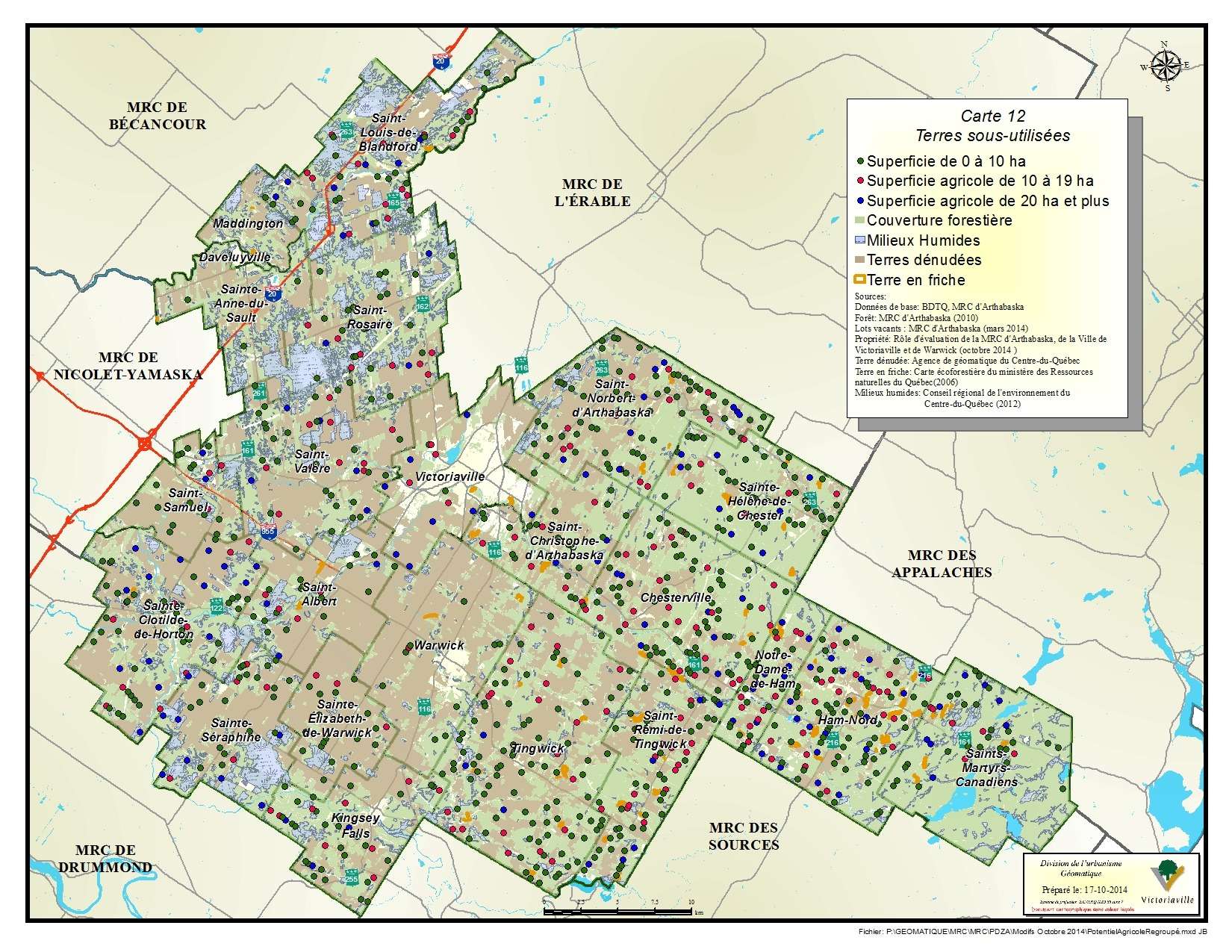 Carte 12 de 23 - Terres sous-utilisées