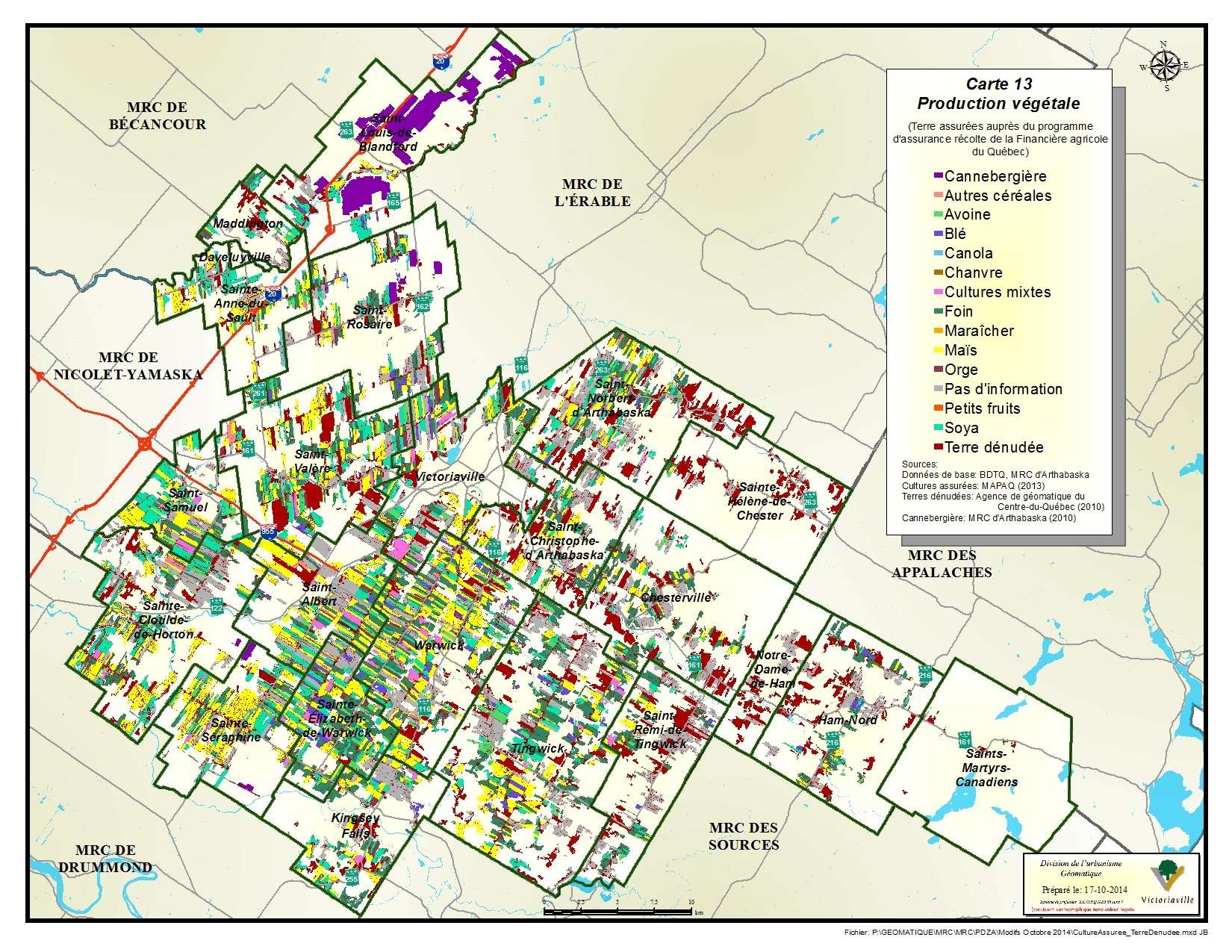 Carte 13 de 23 - Production végétale